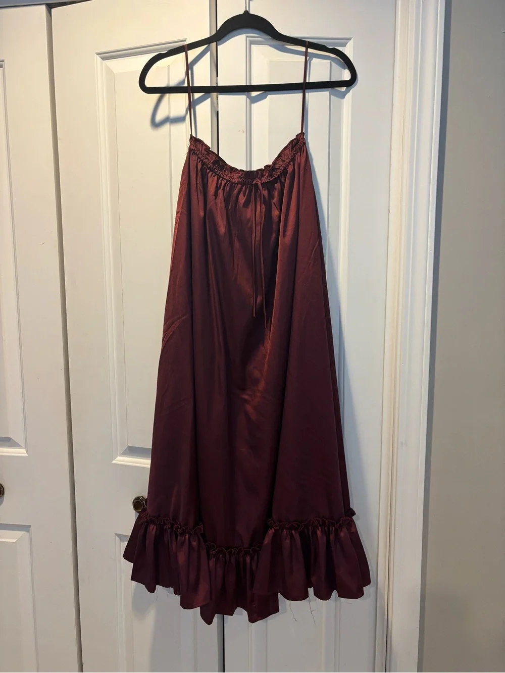 12th Tribe Dahlia Satin Maxi Set in Mulberry - Picture 3 of 3